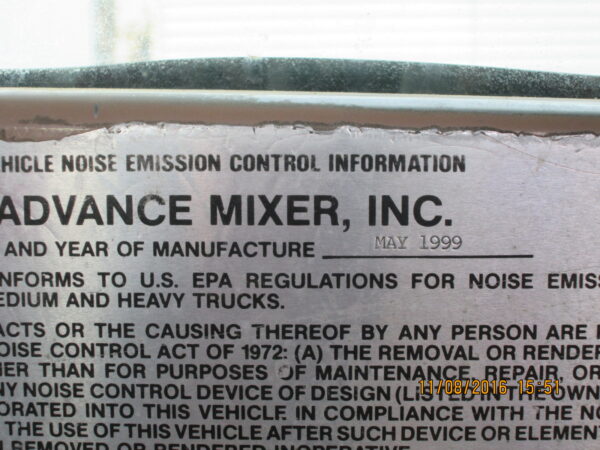 1999 TEREX FRONT LOAD CEMENT - Image 3